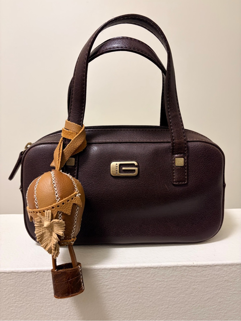 Recycled Genuine Leather Hot Air Balloon Bag Charm